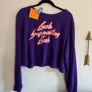 Girls supporting girls cropped long sleeve